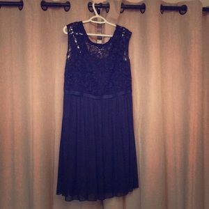 David’s Bridal Short Lace & Mesh Bridesmaid Dress